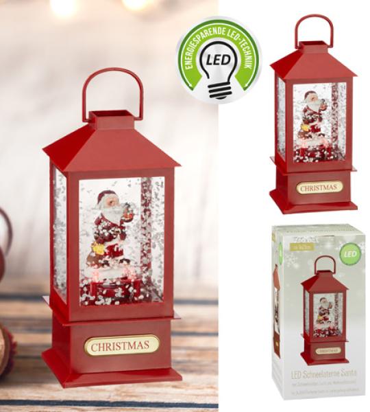 CHRISTMAS LANTERN SANTA 25CM