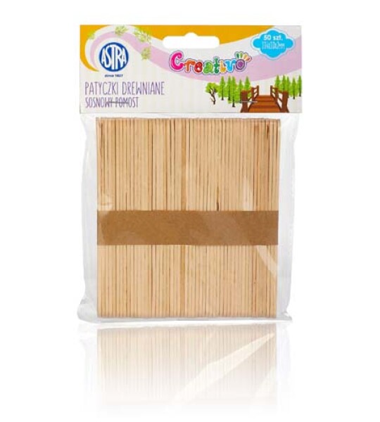 CRAFT WOODEN STICKS 50PCS 114 X 10 X 2MM