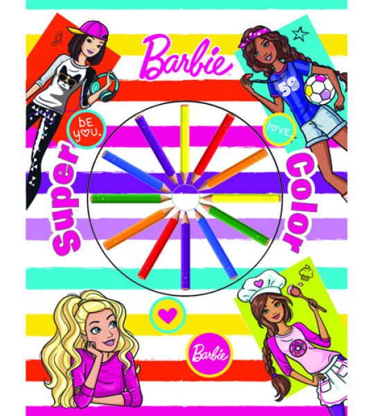 colour book + pencils 32 pgs - barbie