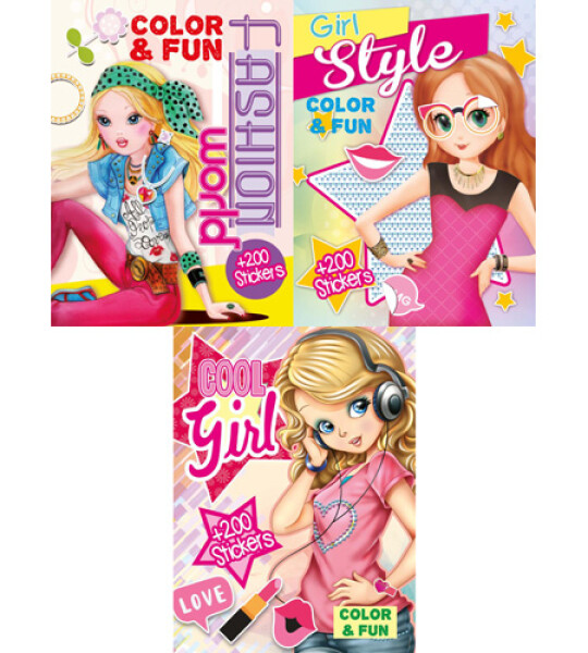 colour & sticker book 32 pgs - fashion