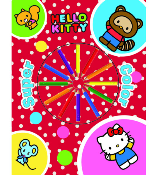 colour book + pencils 32 pgs - hello kit