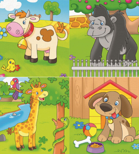 board book 12 pgs - animals 4 asstd