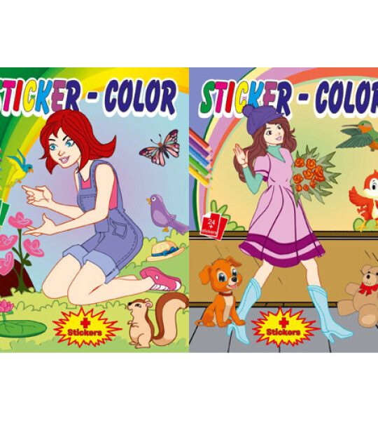 colour & sticker book 24 pgs - lady