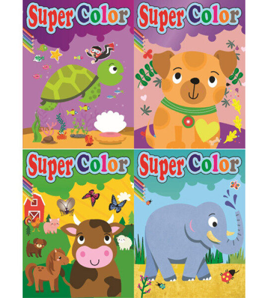 super colouring book 192 pgs - 4 asstd