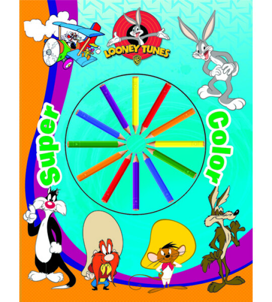 colour book + pencils 32 pgs - looney tu