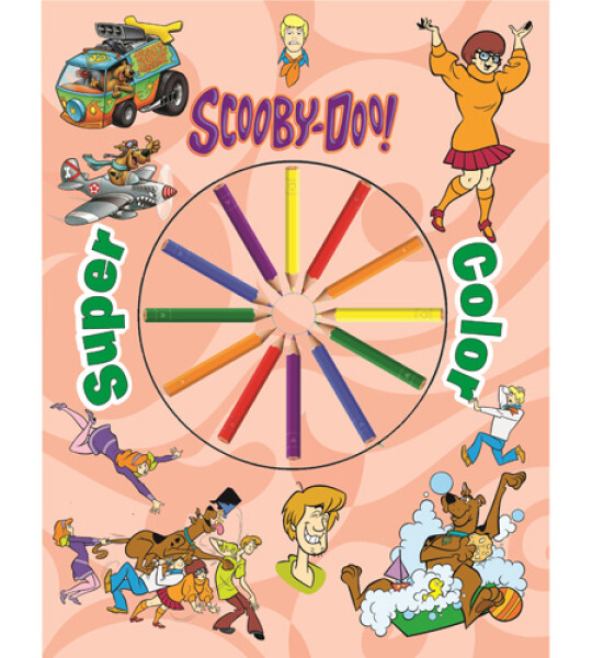 colour book + pencils 32 pgs - scooby do