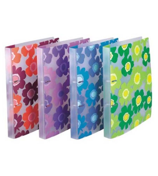 RING FILE W/FLOWERS PLASTIC 16MM A4 2R
