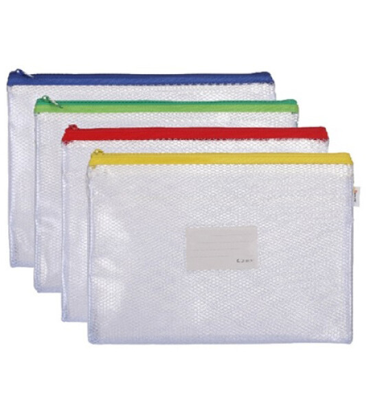 ZIPPER BAG PVC A4 ASSTD CLRS