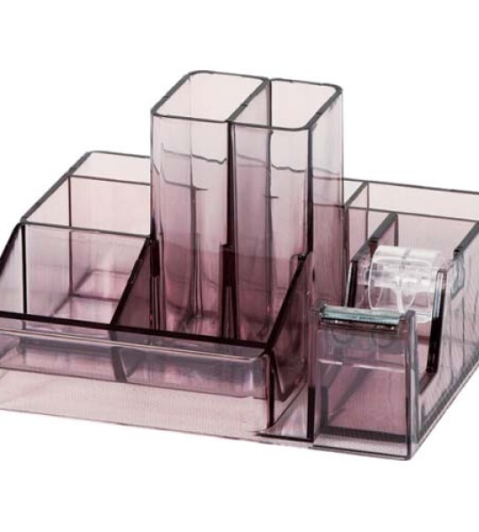 DESK ORGANIZER TRANSP GREY