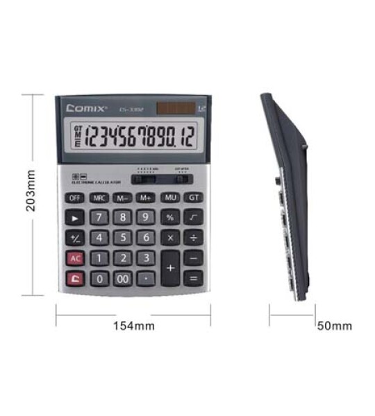 CALCULATOR-12 DIGITS 203 X 154MM