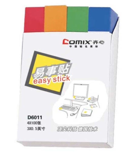 STICKY TABS X 4 CLRS X400SHEE