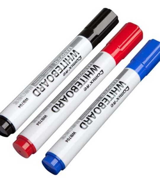 WHITEBOARD MARKER BULLET BLACK BOX X10
