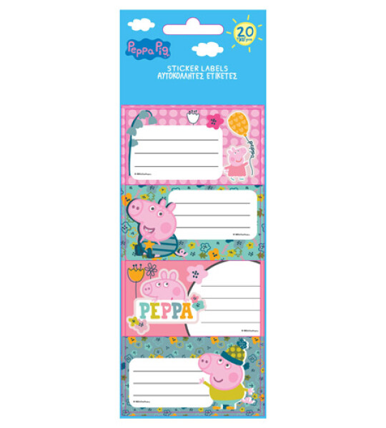 PEPPA PIG NAME LABELS 20PCS 5 SHEETS
