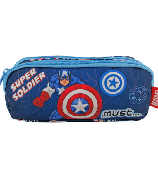 AVENGERS PENCIL CASE 2ZIPPERS- CAPTAIN A