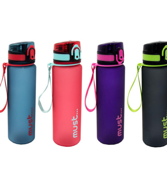 MUST WATER BOTTLE 650ML 4COL- DURABLE