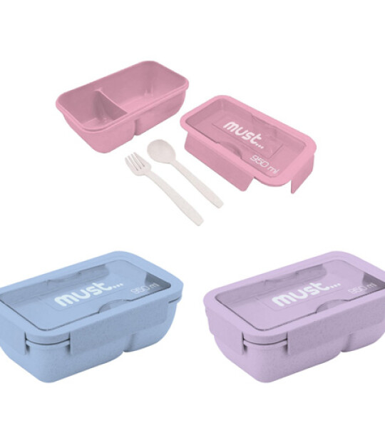 MUST LUNCH BOX + CUTLERY MUST 3 COLORS