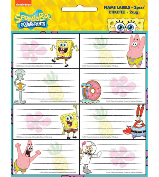 SPONGEBOB NAME LABELS