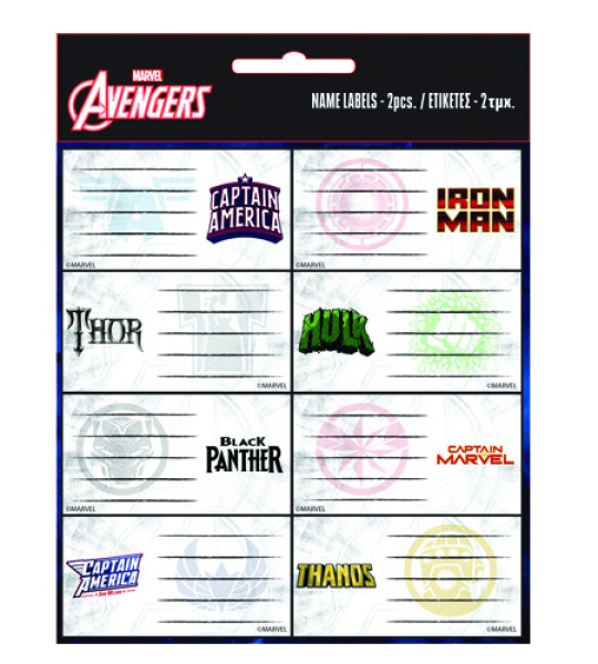 avengers heroes name labels