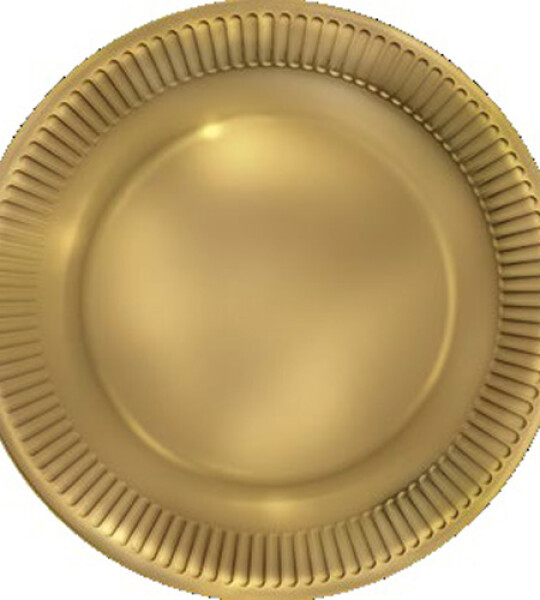 plates paper 9 inch - gold