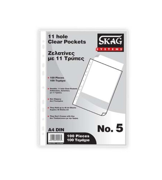 punched pockets a4 no 5 x 100