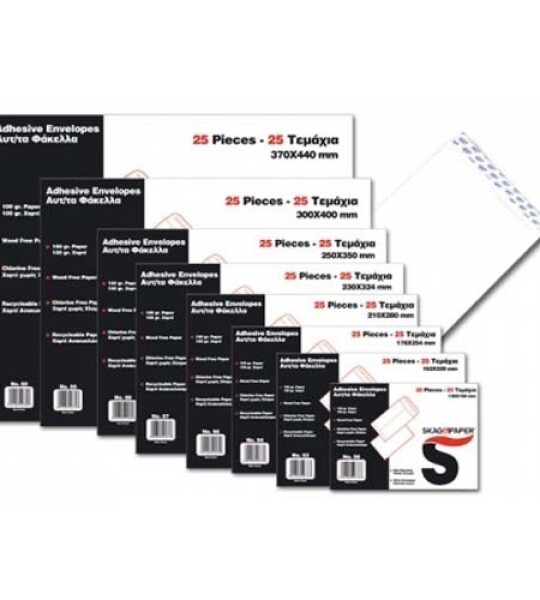 envelope white 300x400mm pktx25 a3