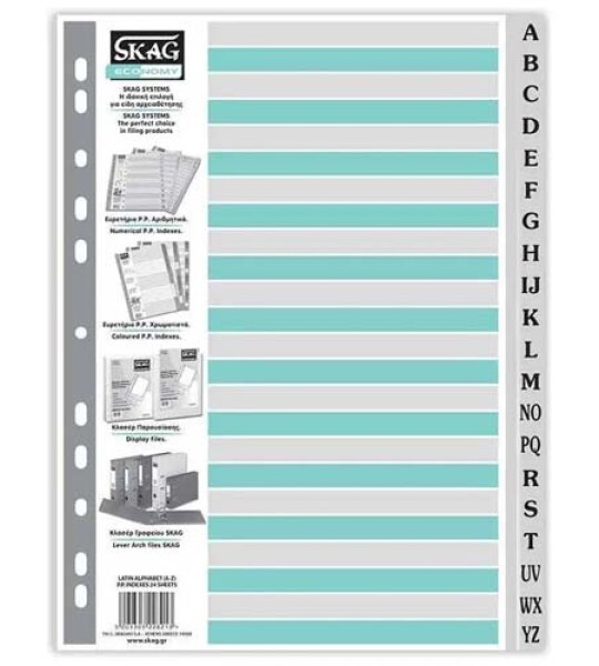 index dividers pp eco latin a-z