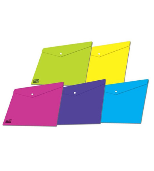 plastic envelope w/button a4 - solid col