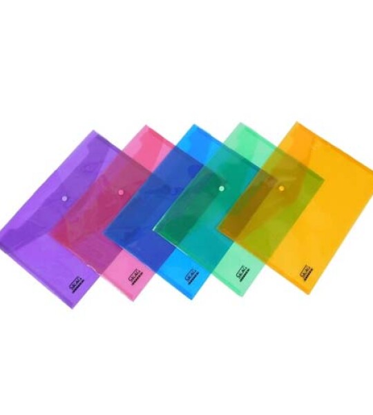 plastic envelope w/button a4 - transpare