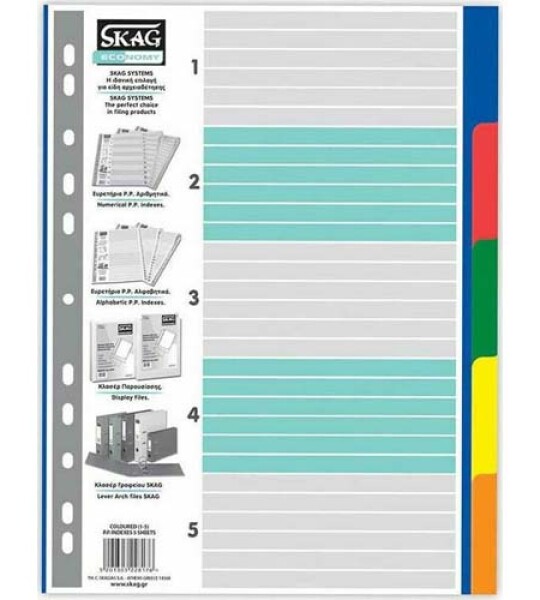 index dividers pp eco a4-5 clrs