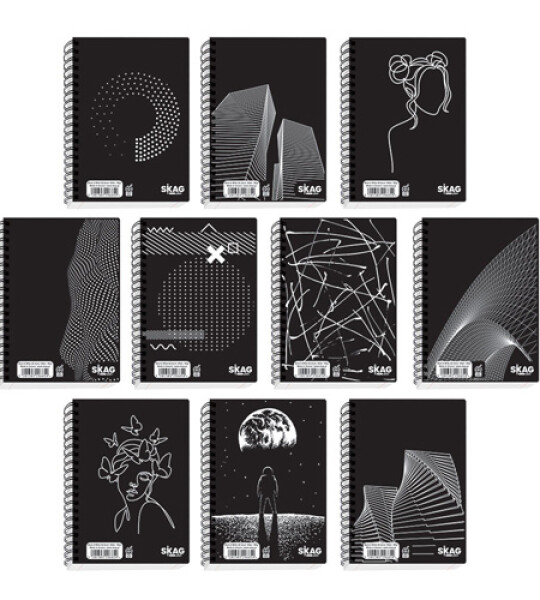 notebook spiral a6 - black&white