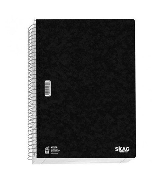 notebook spiral a4 - 3 subject black bas