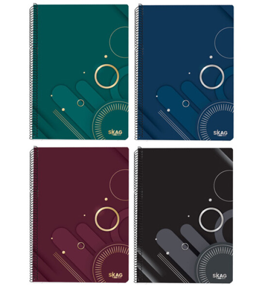 notebook spiral a4 - 3 subject gold&silv